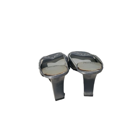 Vintage 90s Y2K Special Occasions by Saugus Shoe Silver Dyed Sandal Heel Mules - Picture 6 of 9